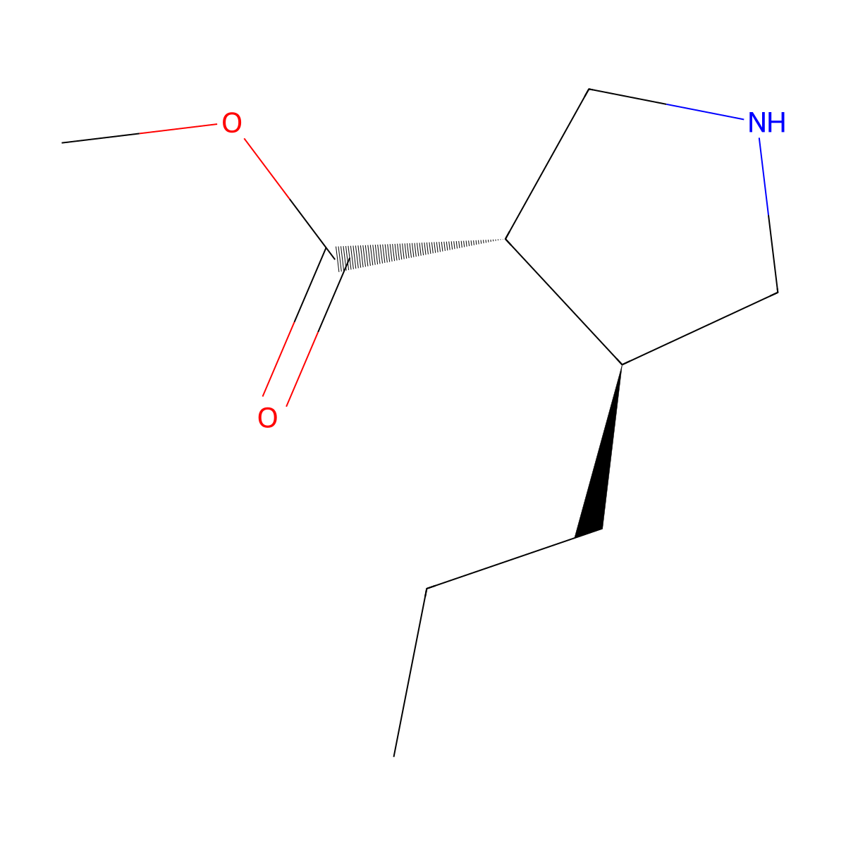 rac-methyl (3R,4R)-4-propylpyrrolidine-3-carboxylate molecular structure, CAS 2138384-53-7