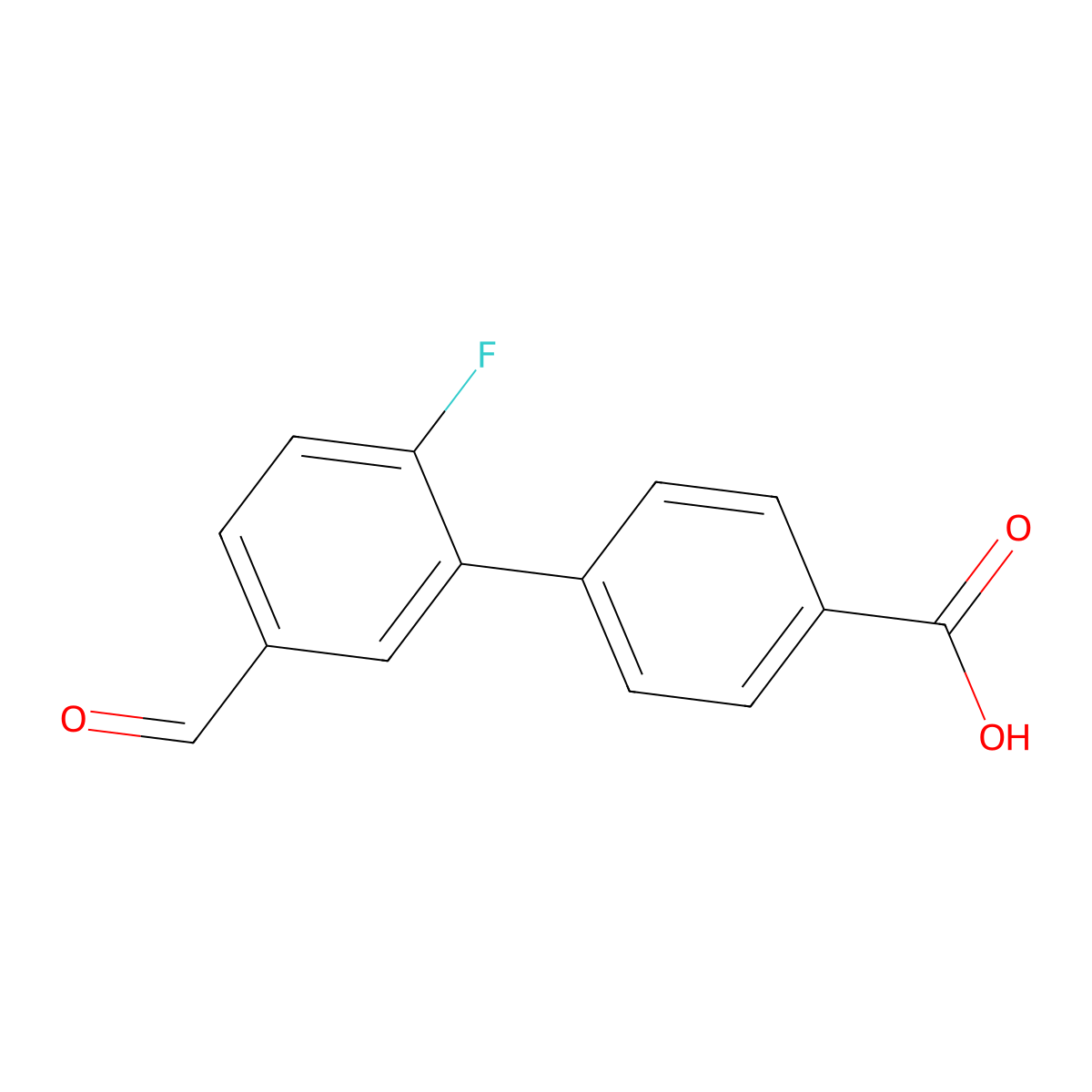 4-(2-Fluoro-5-formylphenyl)benzoic acid molecular structure, CAS 2138384-84-4