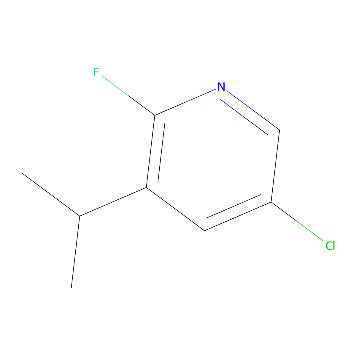 5-Chloro-2-fluoro-3-(propan-2-yl)pyridine molecular structure, CAS 2138386-36-2