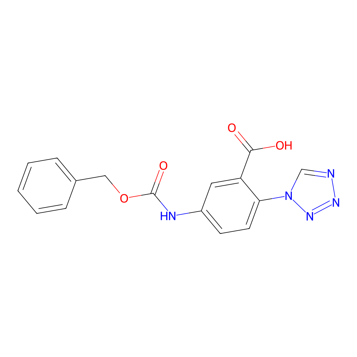 5-{[(benzyloxy)carbonyl]amino}-2-(1H-1,2,3,4-tetrazol-1-yl)benzoic acid molecular structure, CAS 2138386-68-0