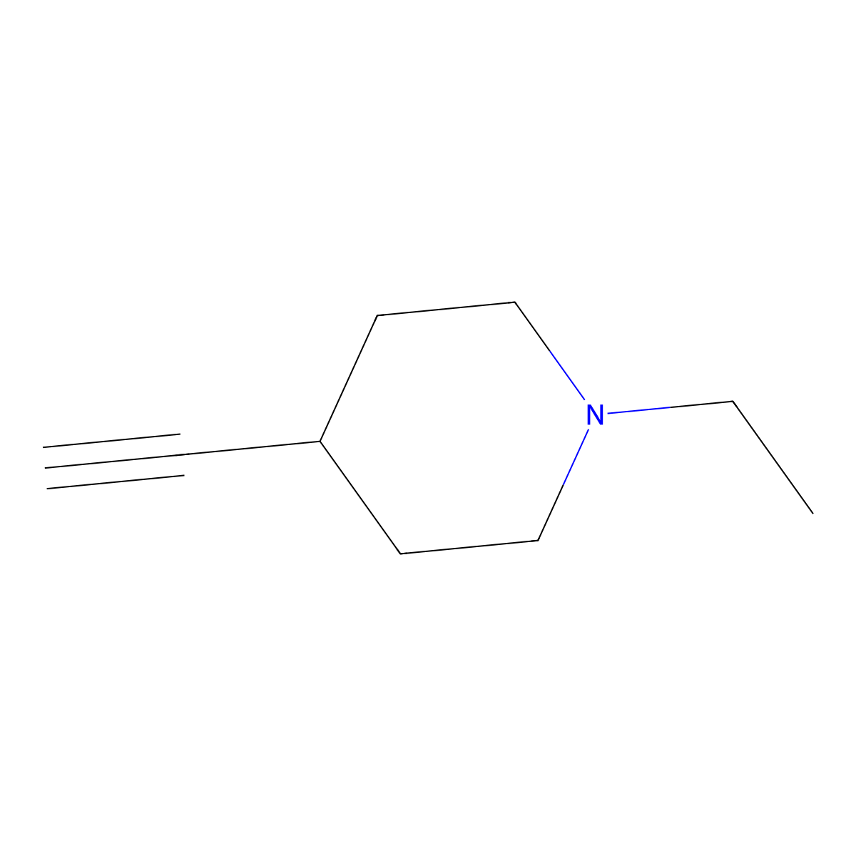 1-Ethyl-4-ethynylpiperidine molecular structure, CAS 2138386-85-1