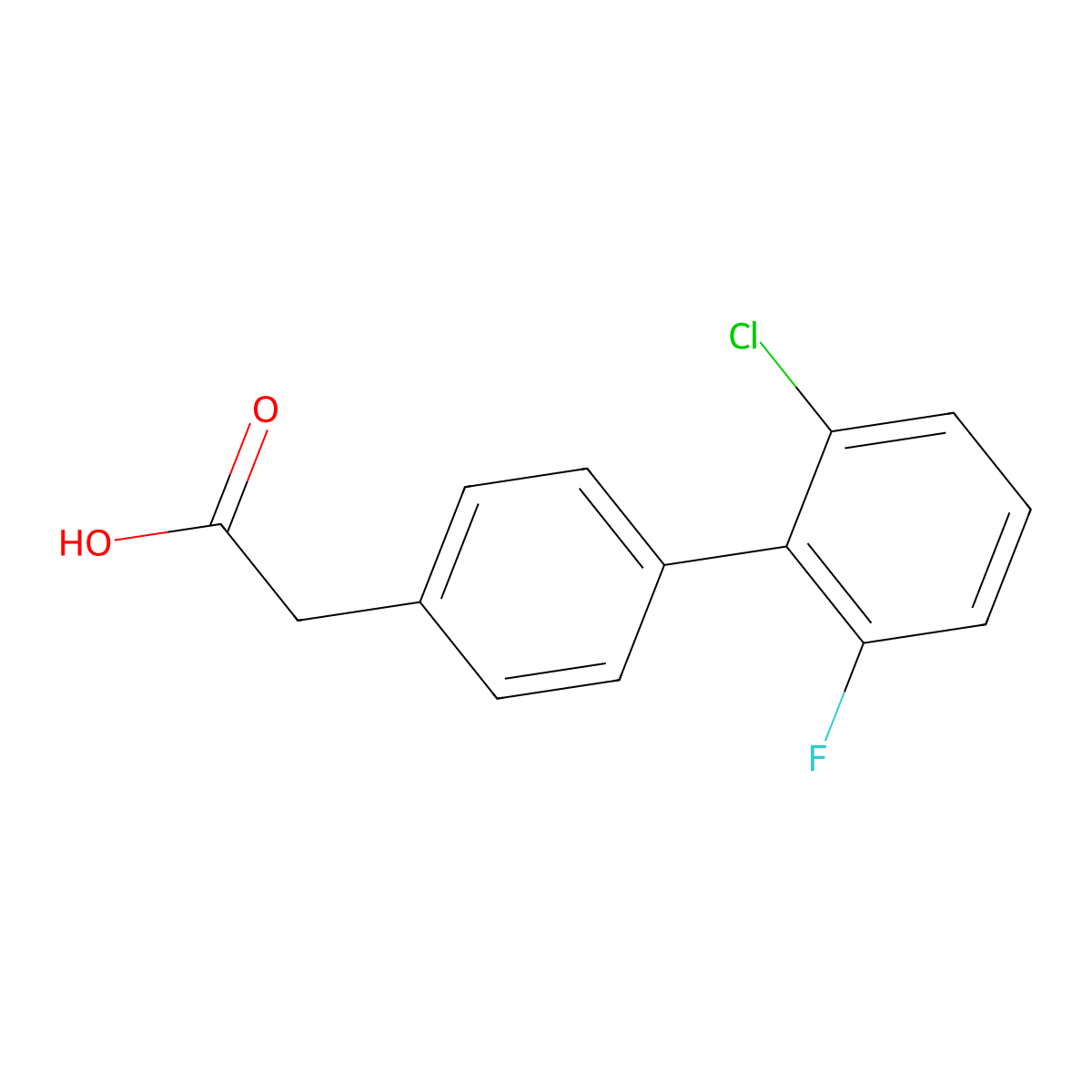 2-[4-(2-Chloro-6-fluorophenyl)phenyl]acetic acid molecular structure, CAS 2138387-41-2