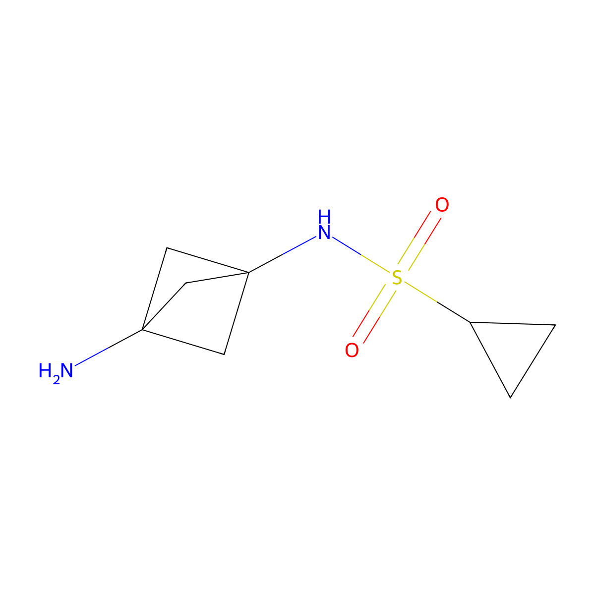 N-{3-aminobicyclo[1.1.1]pentan-1-yl}cyclopropanesulfonamide molecular structure, CAS 2138388-69-7