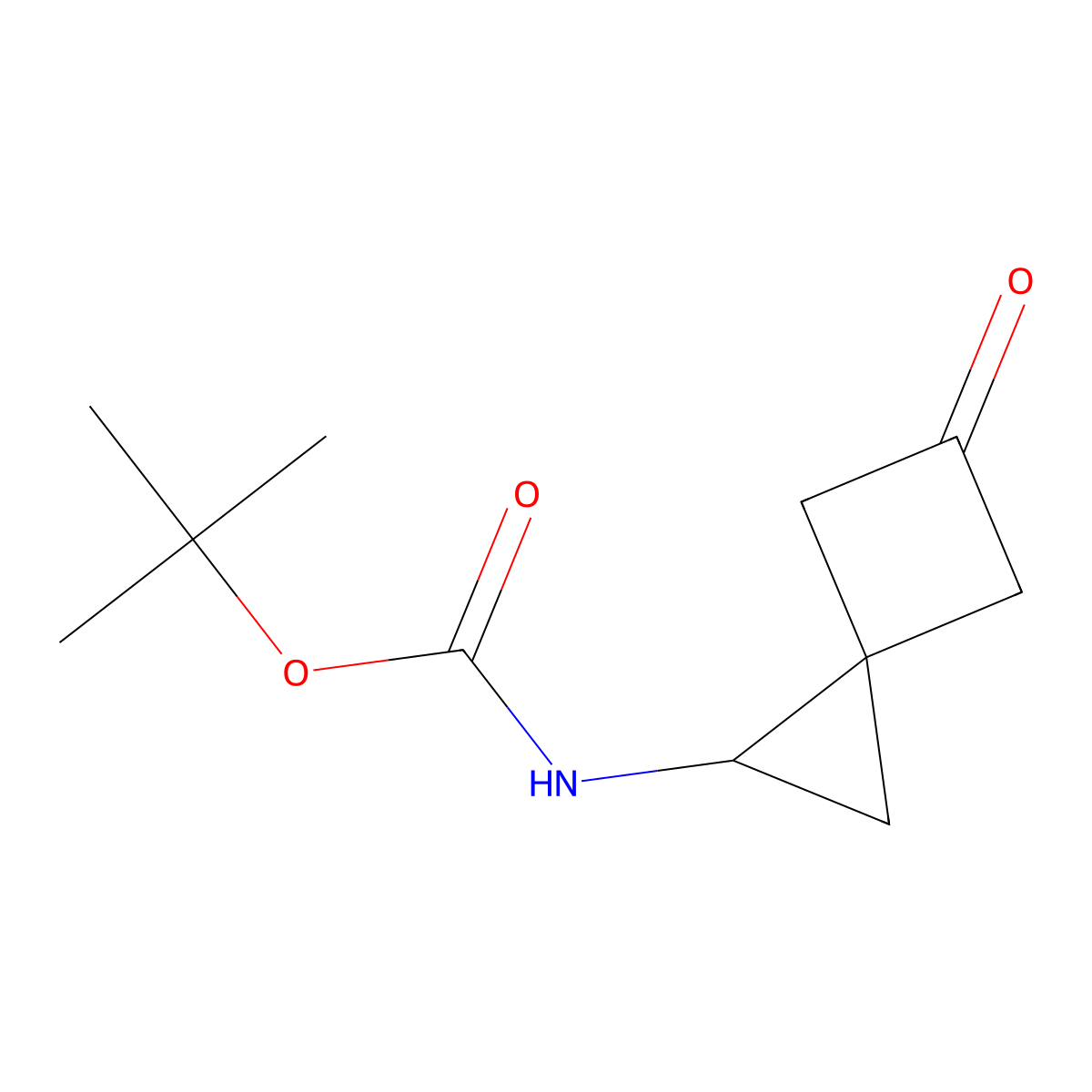 tert-butyl N-{5-oxospiro[2.3]hexan-1-yl}carbamate molecular structure, CAS 2138390-08-4