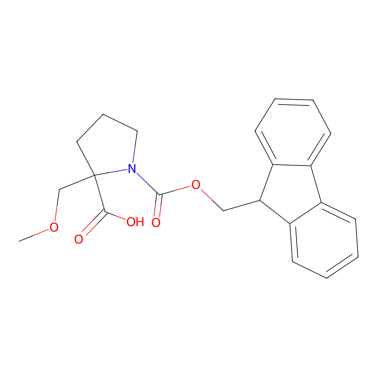 1-{[(9H-fluoren-9-yl)methoxy]carbonyl}-2-(methoxymethyl)pyrrolidine-2-carboxylic acid molecular structure, CAS 2138390-16-4