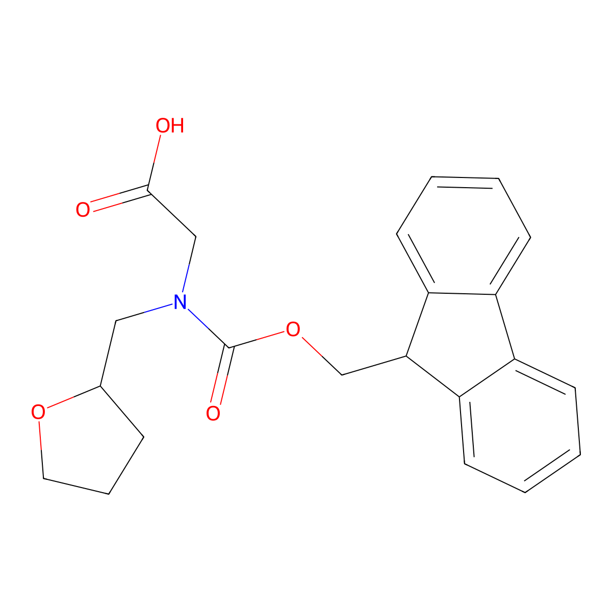 2-({[(9H-fluoren-9-yl)methoxy]carbonyl}[(oxolan-2-yl)methyl]amino)acetic acid molecular structure, CAS 2138390-26-6