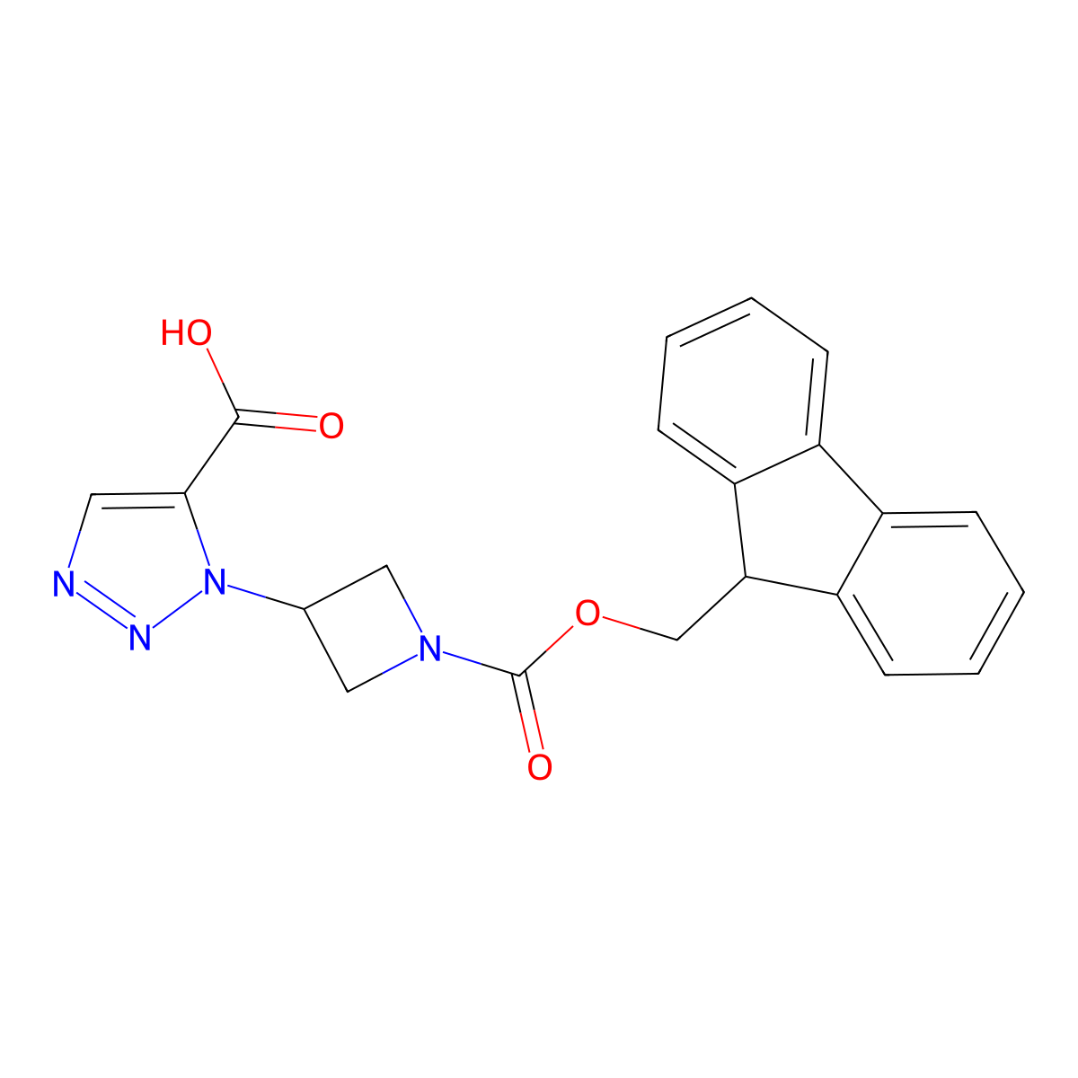 1-(1-{[(9H-fluoren-9-yl)methoxy]carbonyl}azetidin-3-yl)-1H-1,2,3-triazole-5-carboxylic acid molecular structure, CAS 2138390-29-9