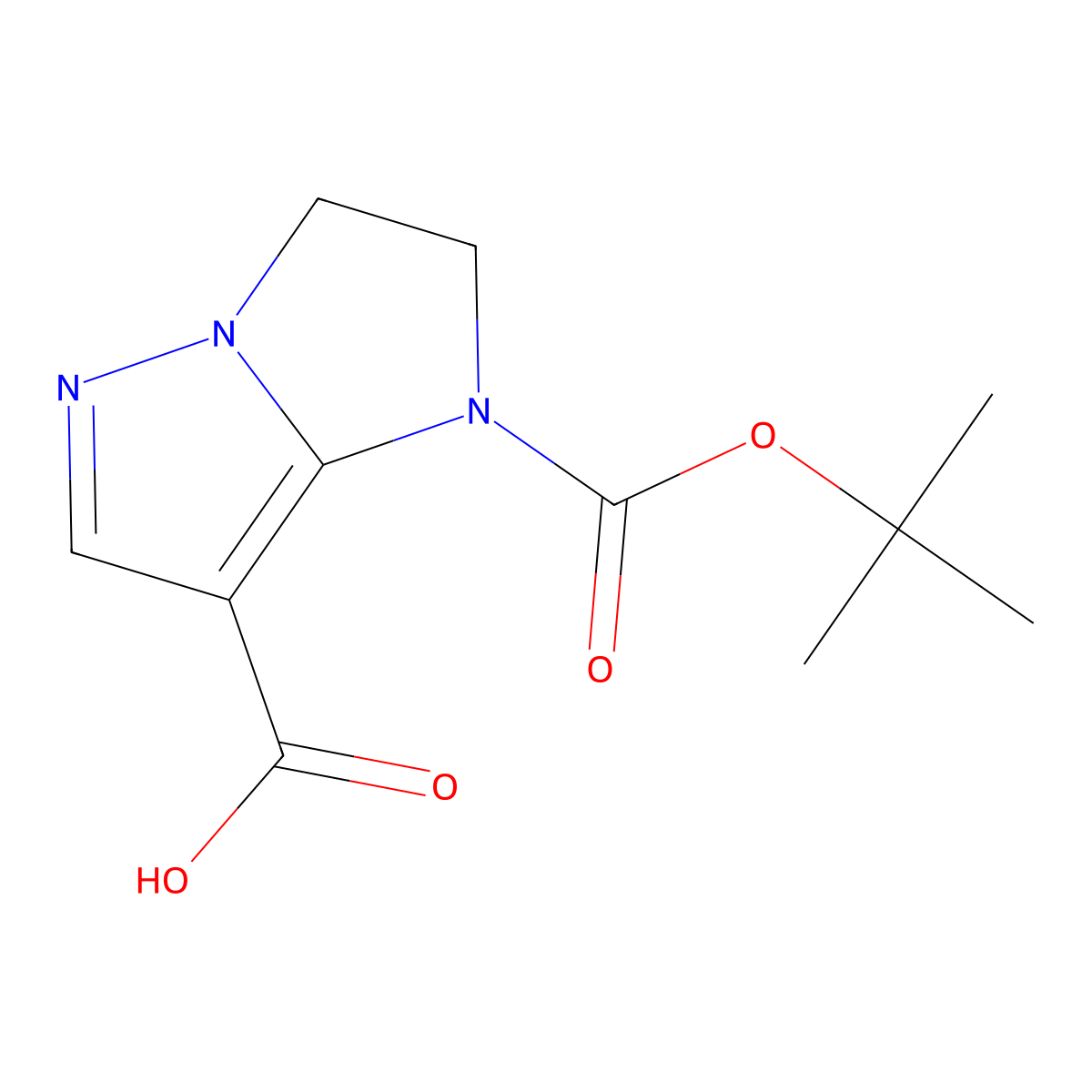 1-[(tert-butoxy)carbonyl]-1H,2H,3H-pyrazolo[1,5-a]imidazole-7-carboxylic acid molecular structure, CAS 2138390-34-6