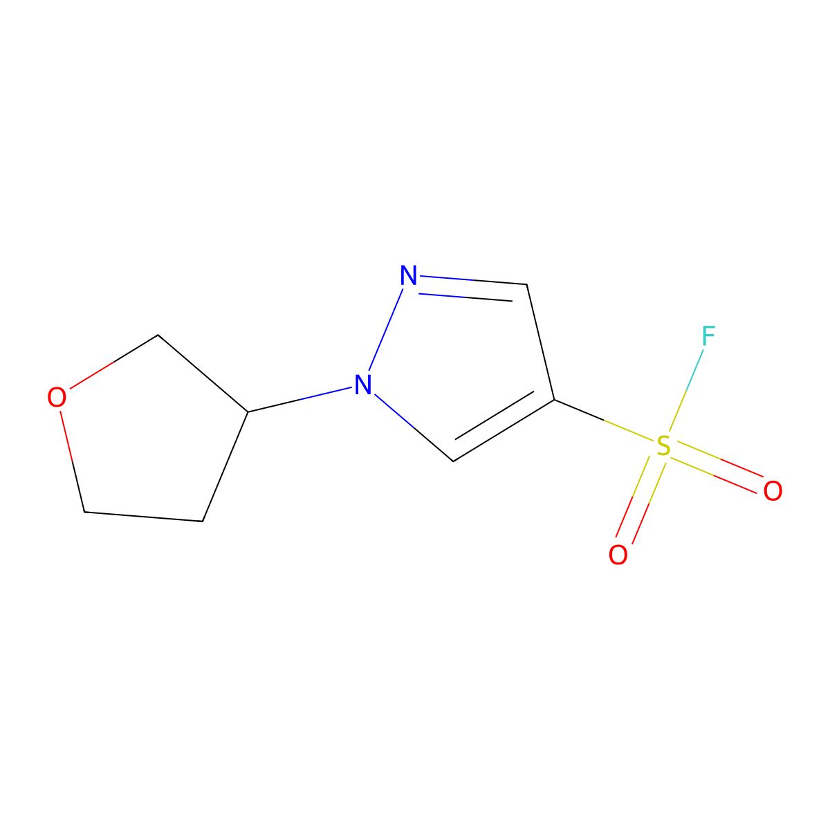 1-(oxolan-3-yl)-1H-pyrazole-4-sulfonyl fluoride molecular structure, CAS 2138390-74-4