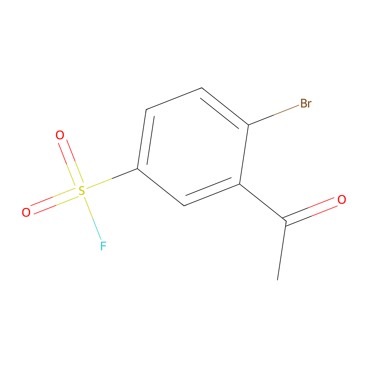 3-Acetyl-4-bromobenzene-1-sulfonyl fluoride molecular structure, CAS 2138390-87-9