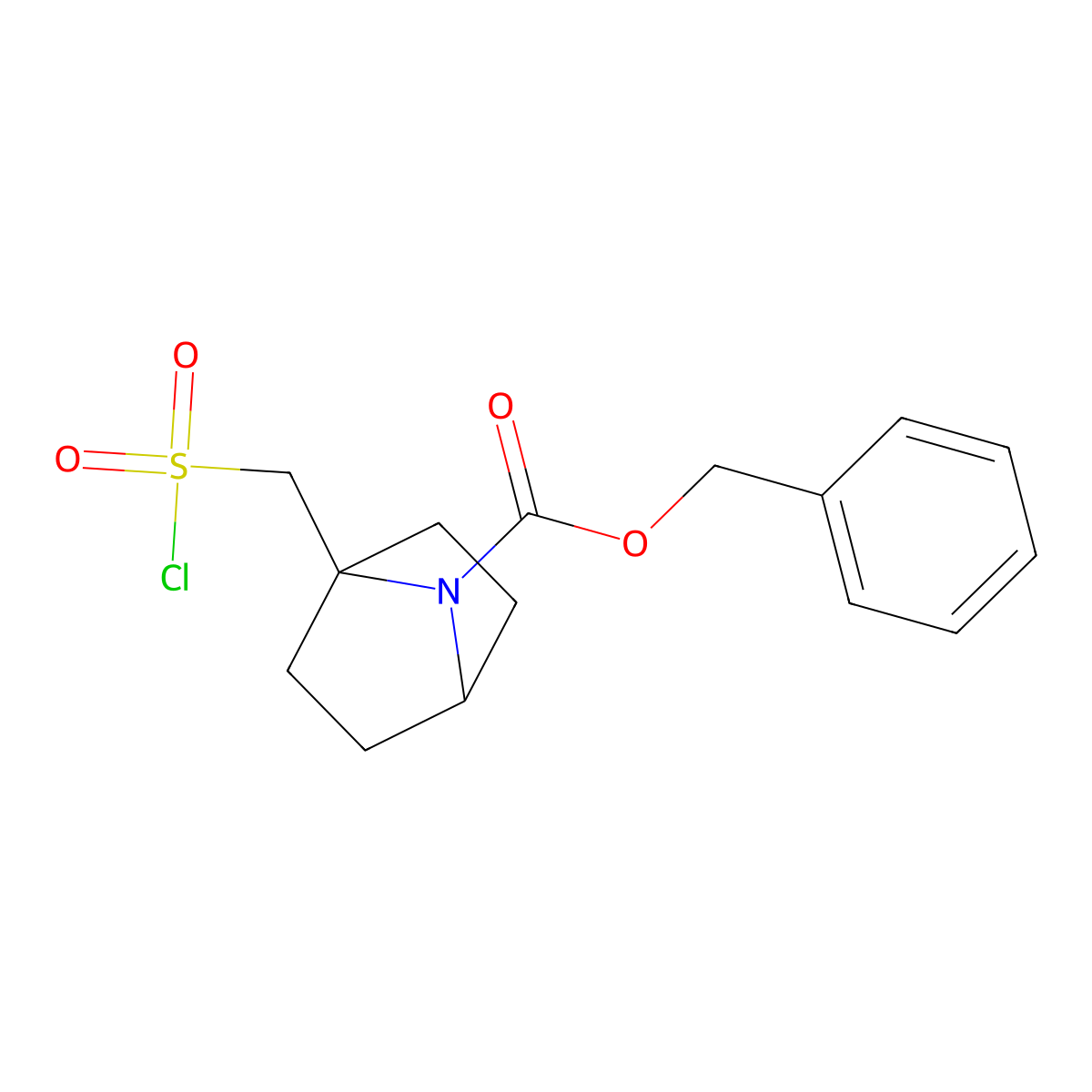 Benzyl 1-[(chlorosulfonyl)methyl]-7-azabicyclo[2.2.1]heptane-7-carboxylate molecular structure, CAS 2138392-11-5