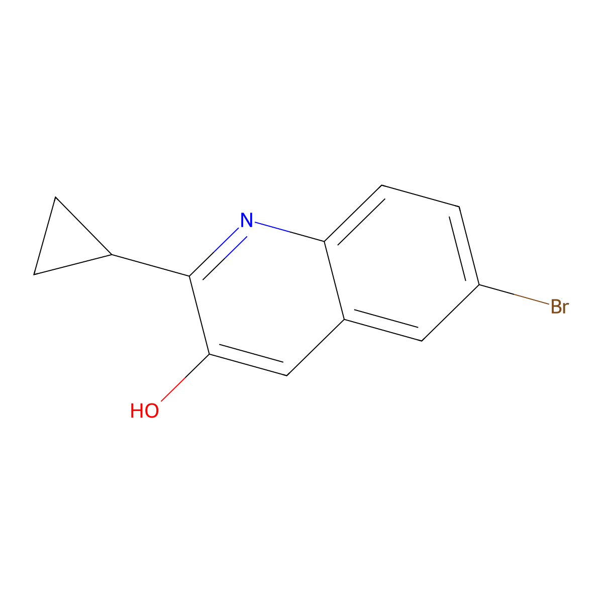 6-Bromo-2-cyclopropylquinolin-3-ol molecular structure, CAS 2138393-87-8