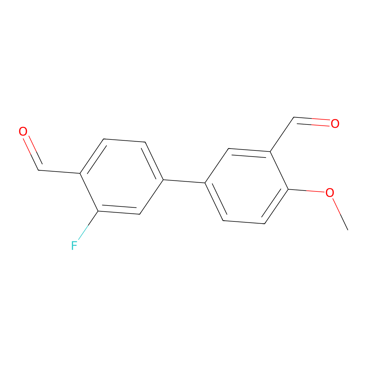 5-(3-Fluoro-4-formylphenyl)-2-methoxybenzaldehyde molecular structure, CAS 2138394-17-7