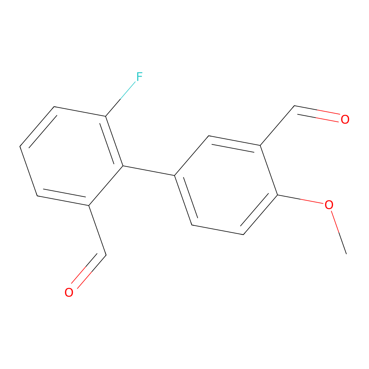 5-(2-Fluoro-6-formylphenyl)-2-methoxybenzaldehyde molecular structure, CAS 2138394-27-9