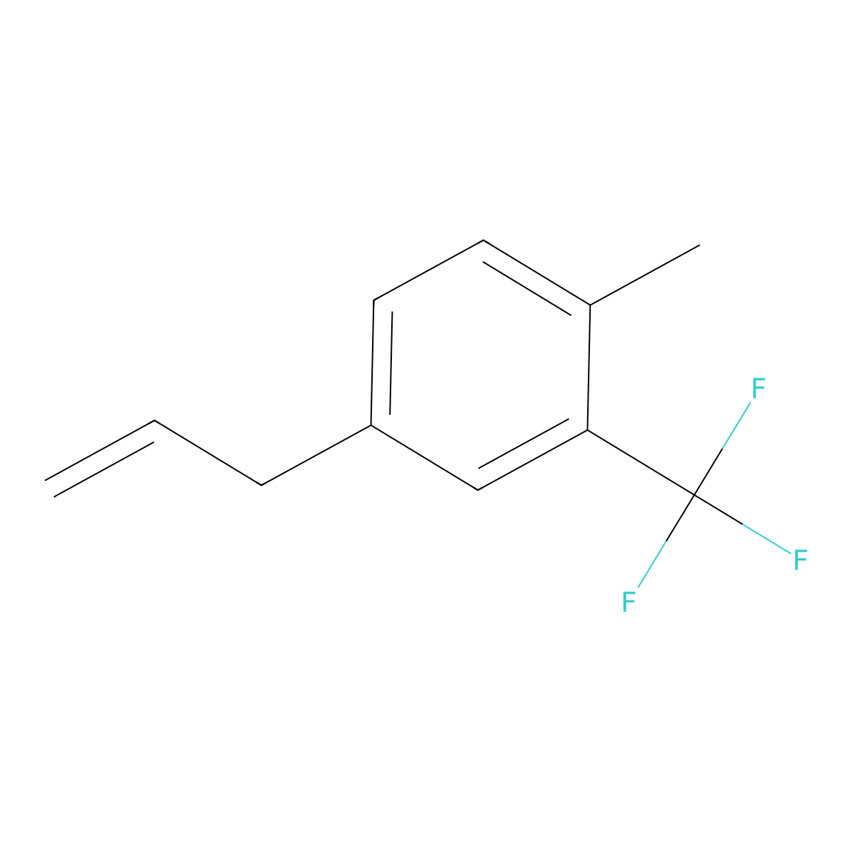 1-Methyl-4-(prop-2-en-1-yl)-2-(trifluoromethyl)benzene molecular structure, CAS 2138395-05-6