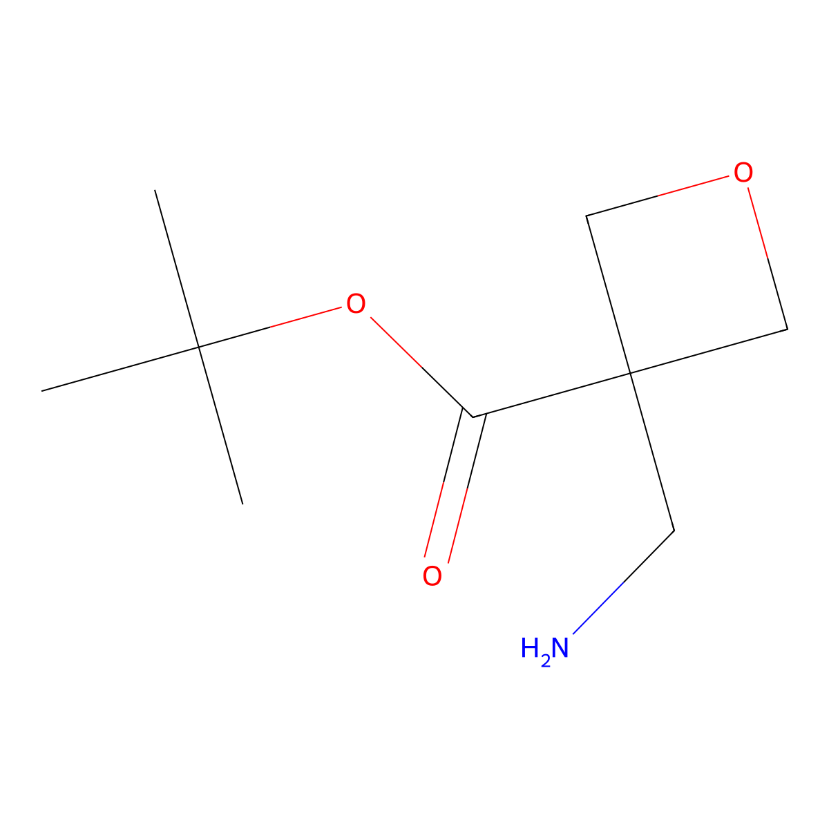 Tert-butyl 3-(aminomethyl)oxetane-3-carboxylate molecular structure, CAS 2138395-14-7
