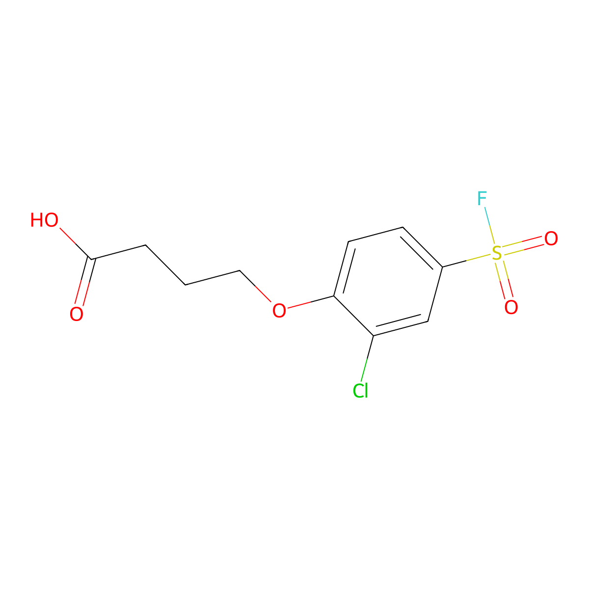 4-[2-Chloro-4-(fluorosulfonyl)phenoxy]butanoic acid molecular structure, CAS 2138395-99-8