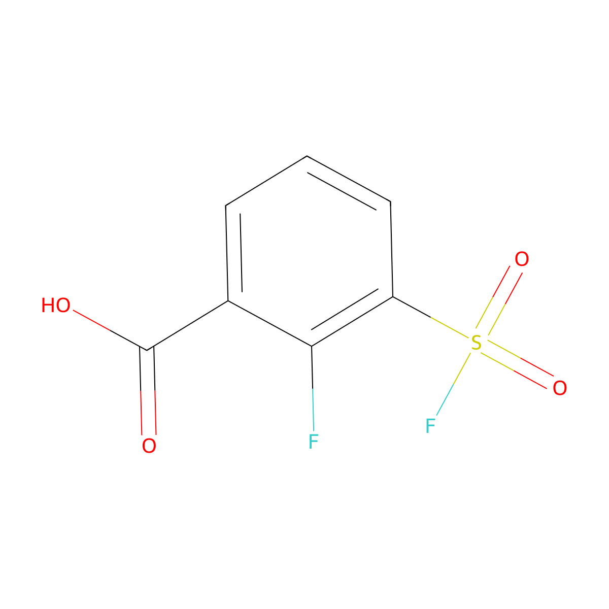 2-Fluoro-3-(fluorosulfonyl)benzoic acid molecular structure, CAS 2138396-01-5