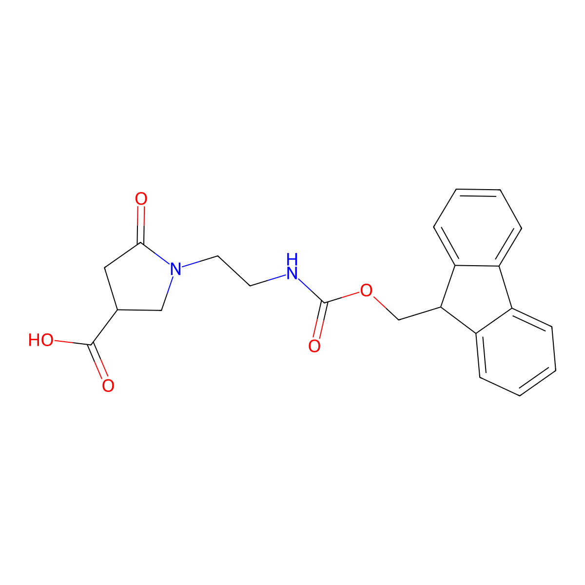 1-[2-({[(9H-fluoren-9-yl)methoxy]carbonyl}amino)ethyl]-5-oxopyrrolidine-3-carboxylic acid molecular structure, CAS 2138396-20-8