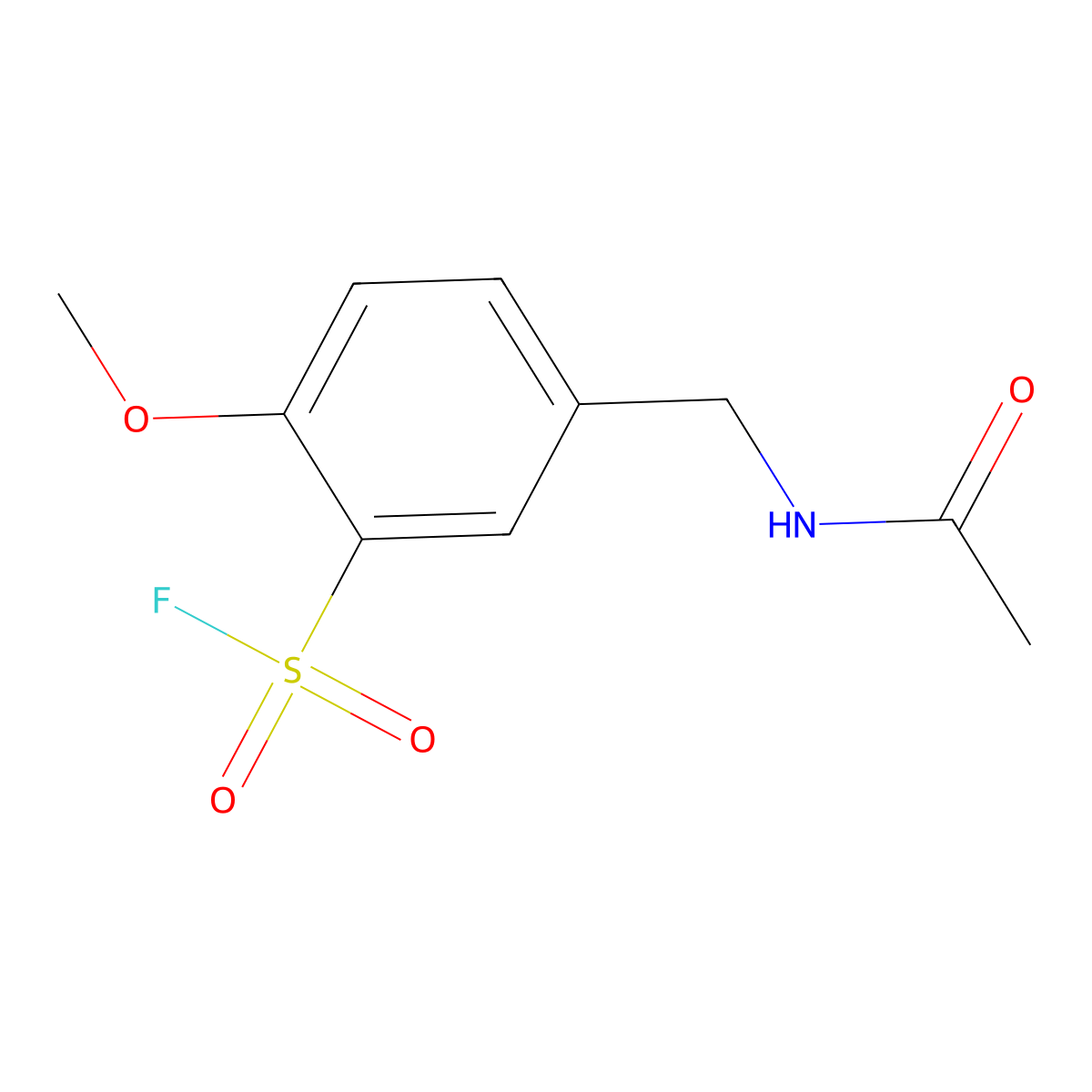 5-(Acetamidomethyl)-2-methoxybenzene-1-sulfonyl fluoride molecular structure, CAS 2138396-51-5