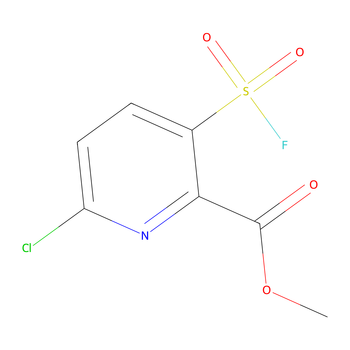 Methyl 6-chloro-3-(fluorosulfonyl)pyridine-2-carboxylate molecular structure, CAS 2138396-73-1