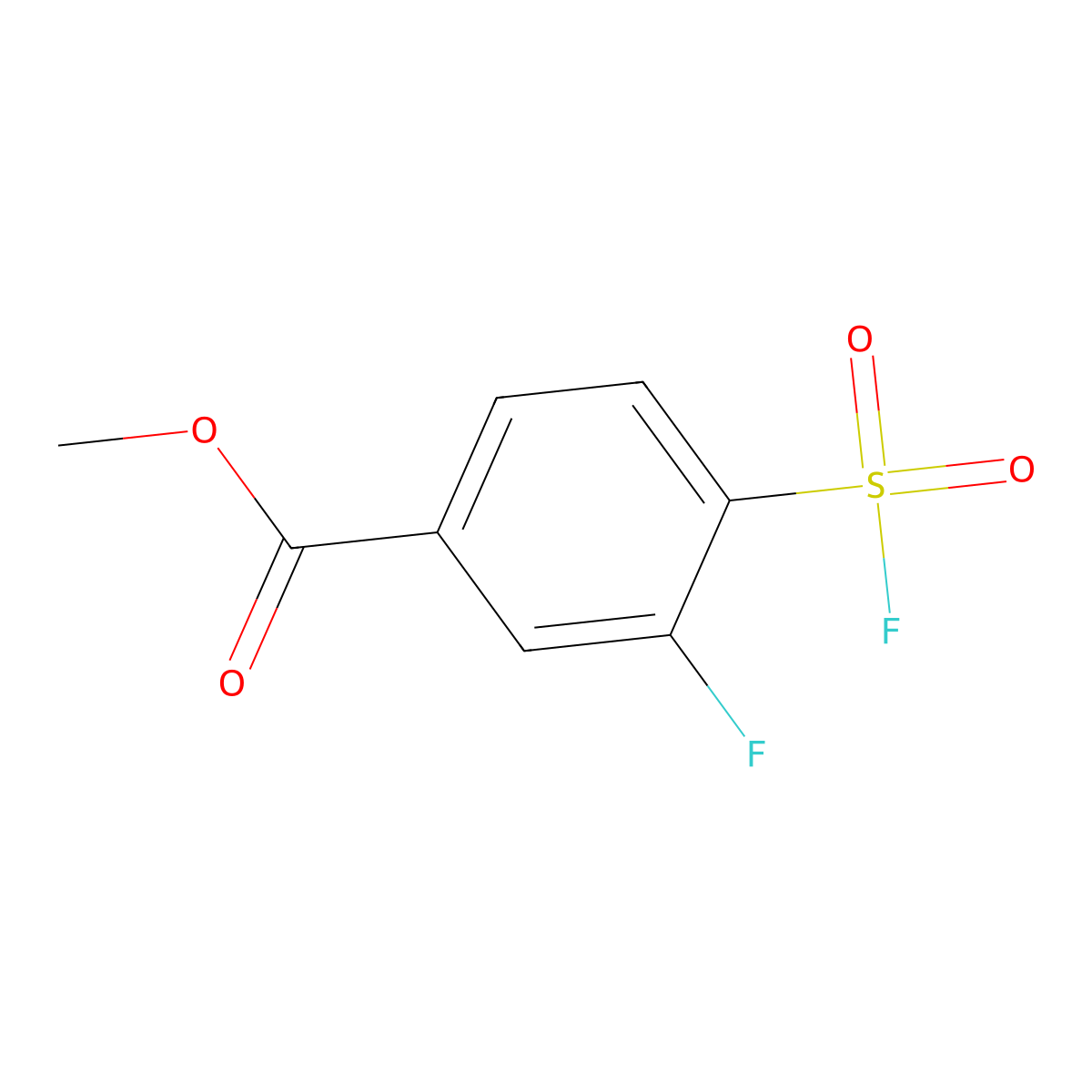 Methyl 3-fluoro-4-(fluorosulfonyl)benzoate molecular structure, CAS 2138396-81-1