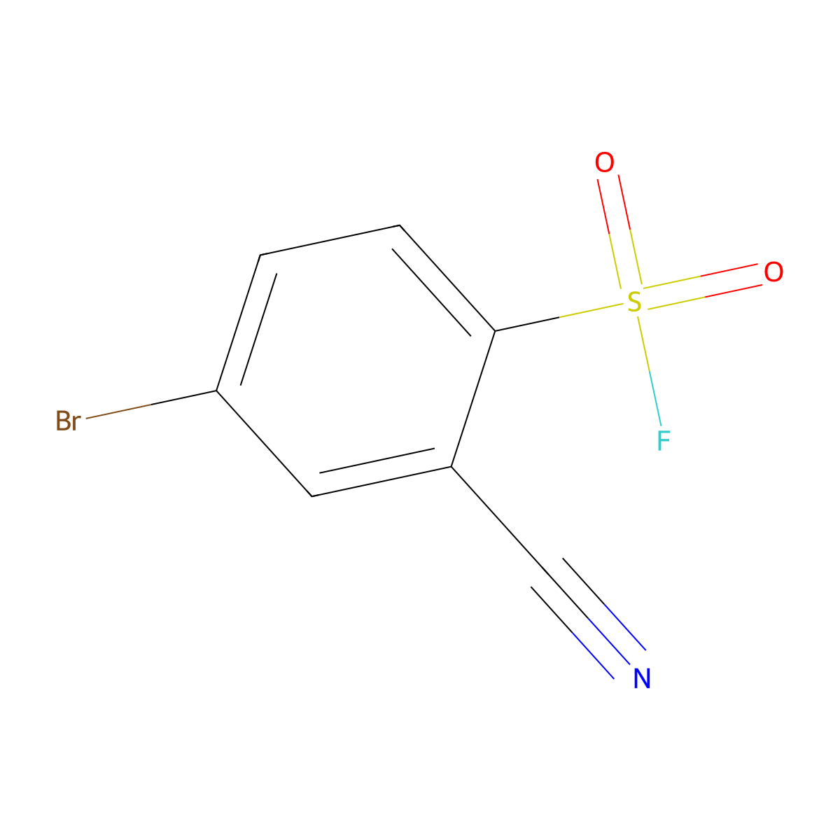 4-Bromo-2-cyanobenzene-1-sulfonyl fluoride molecular structure, CAS 2138396-85-5