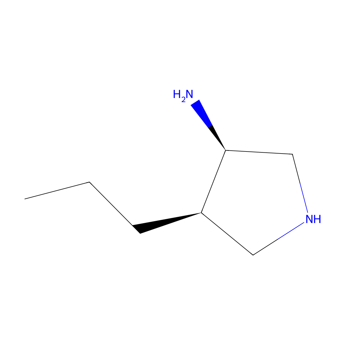 rac-(3R,4R)-4-propylpyrrolidin-3-amine molecular structure, CAS 2138397-03-0