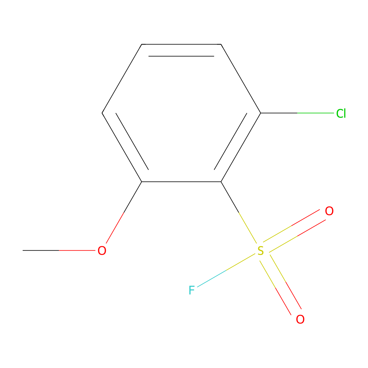 2-Chloro-6-methoxybenzene-1-sulfonyl fluoride molecular structure, CAS 2138398-06-6