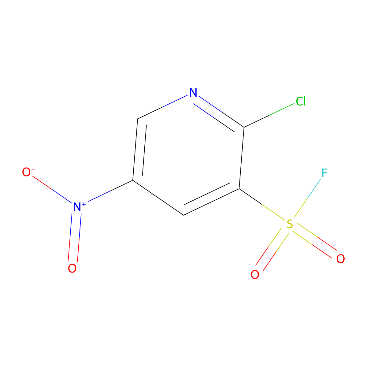 2-Chloro-5-nitropyridine-3-sulfonyl fluoride molecular structure, CAS 2138398-16-8