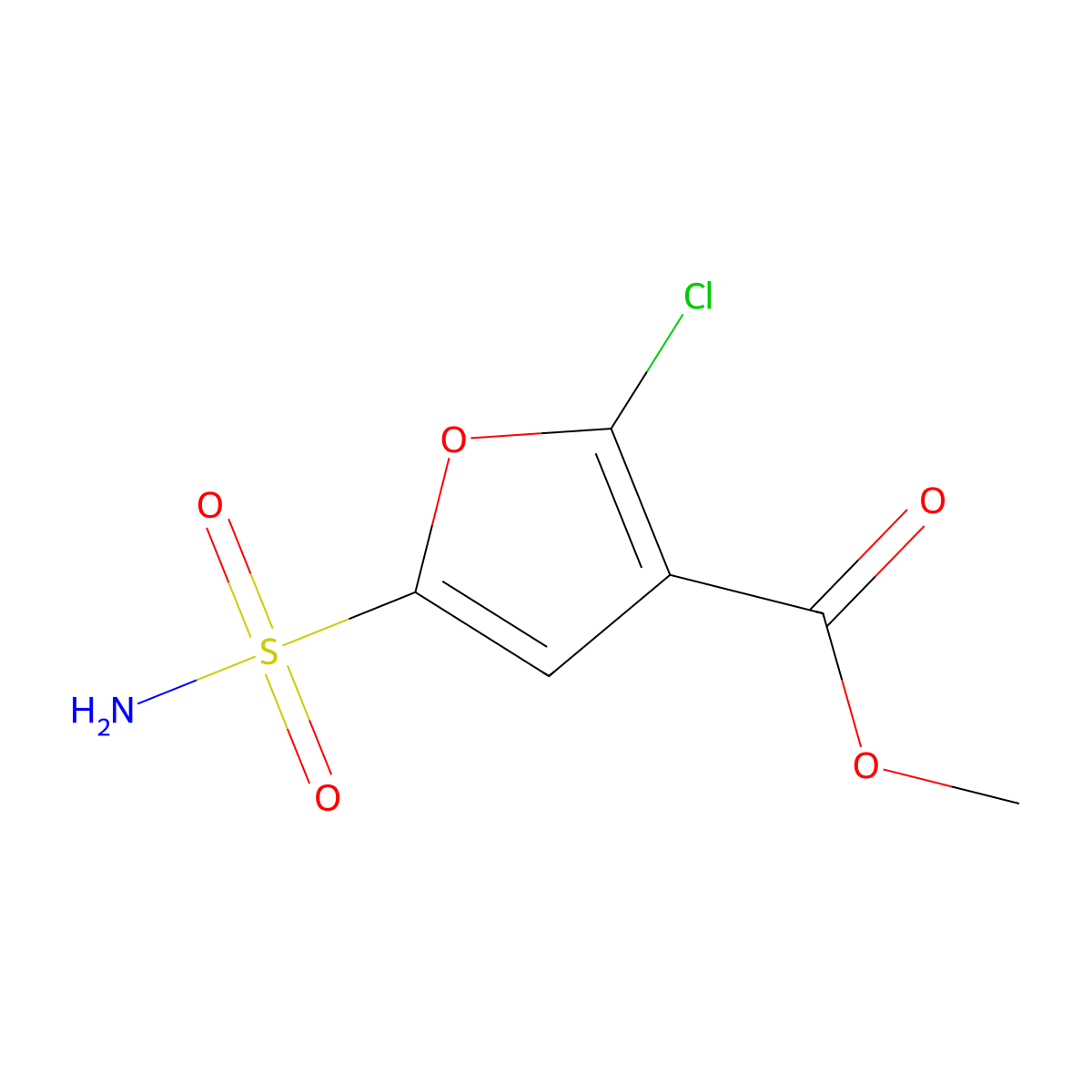 Methyl 2-chloro-5-sulfamoylfuran-3-carboxylate molecular structure, CAS 2138398-29-3