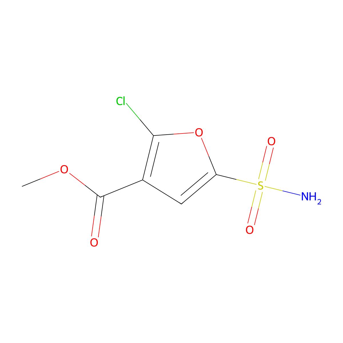 Methyl 2-chloro-5-sulfamoylfuran-3-carboxylate molecular structure, CAS 2138398-29-3