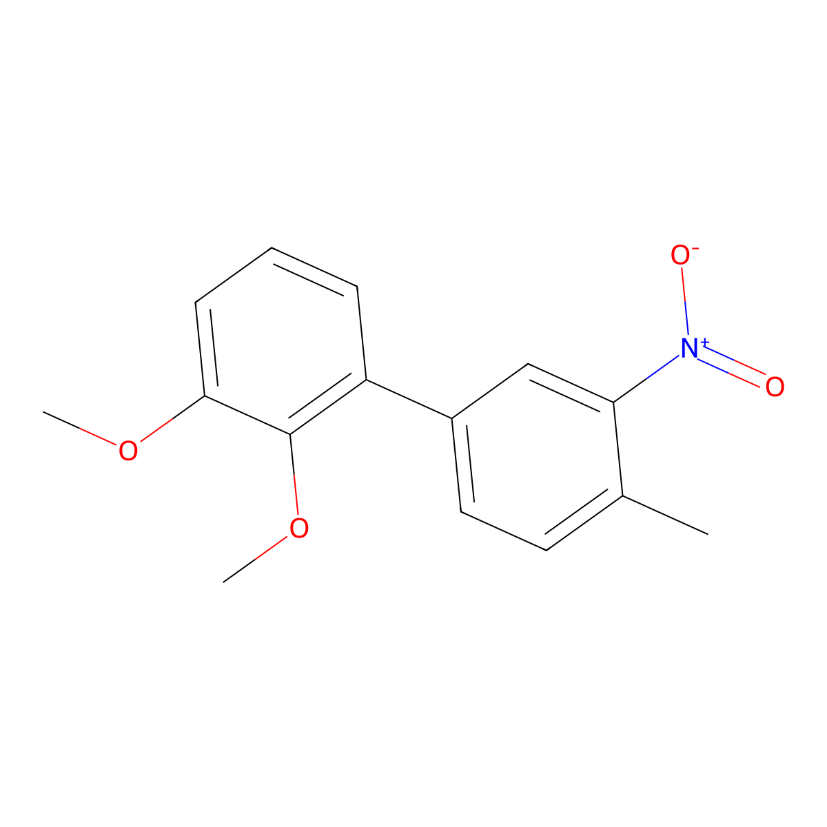 1,2-Dimethoxy-3-(4-methyl-3-nitrophenyl)benzene molecular structure, CAS 2138399-89-8