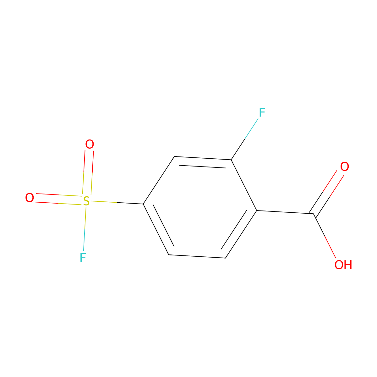 2-Fluoro-4-(fluorosulfonyl)benzoic acid molecular structure, CAS 2138399-93-4