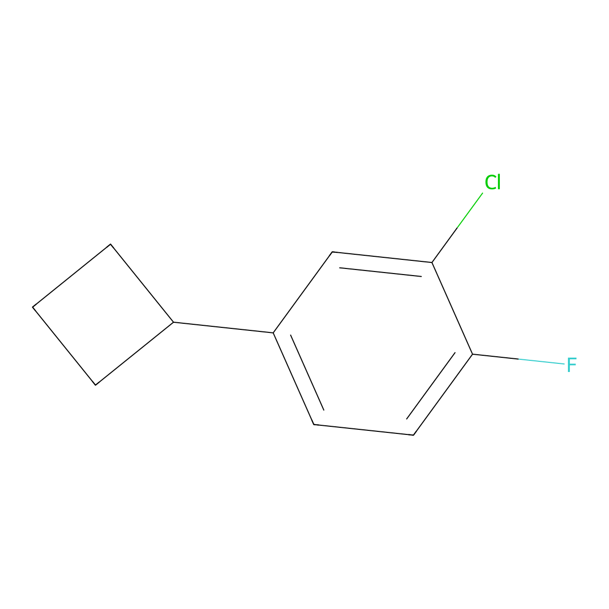 2-Chloro-4-cyclobutyl-1-fluorobenzene molecular structure, CAS 2138399-96-7