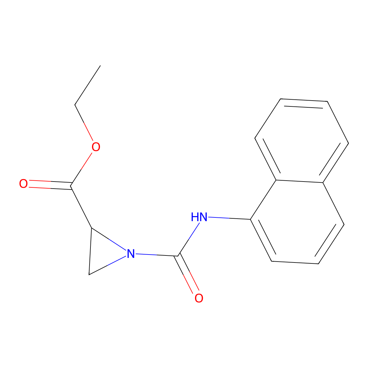 2-(Ethoxycarbonyl)-N-(naphthalen-1-yl)aziridine-1-carboximidic acid molecular structure, CAS 21384-57-6