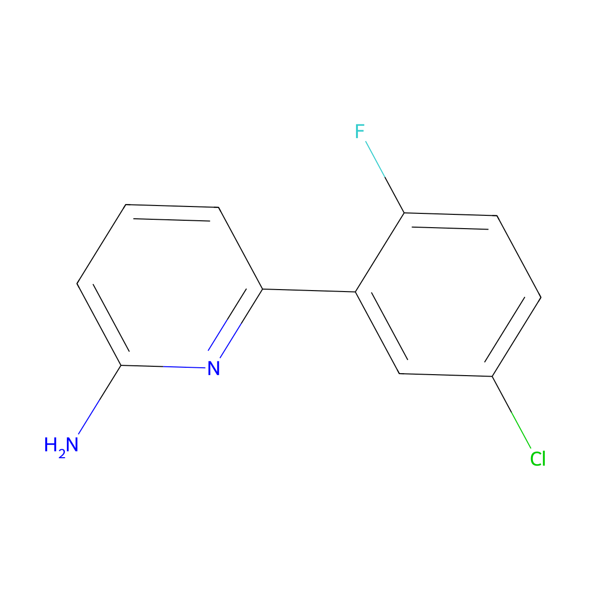 6-(5-Chloro-2-fluorophenyl)pyridin-2-amine molecular structure, CAS 2138400-30-1