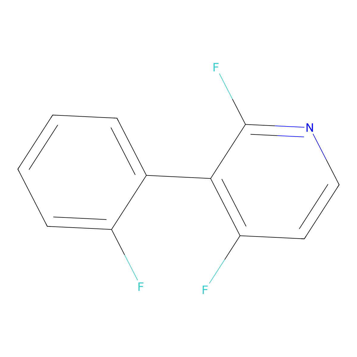 2,4-Difluoro-3-(2-fluorophenyl)pyridine molecular structure, CAS 2138400-34-5