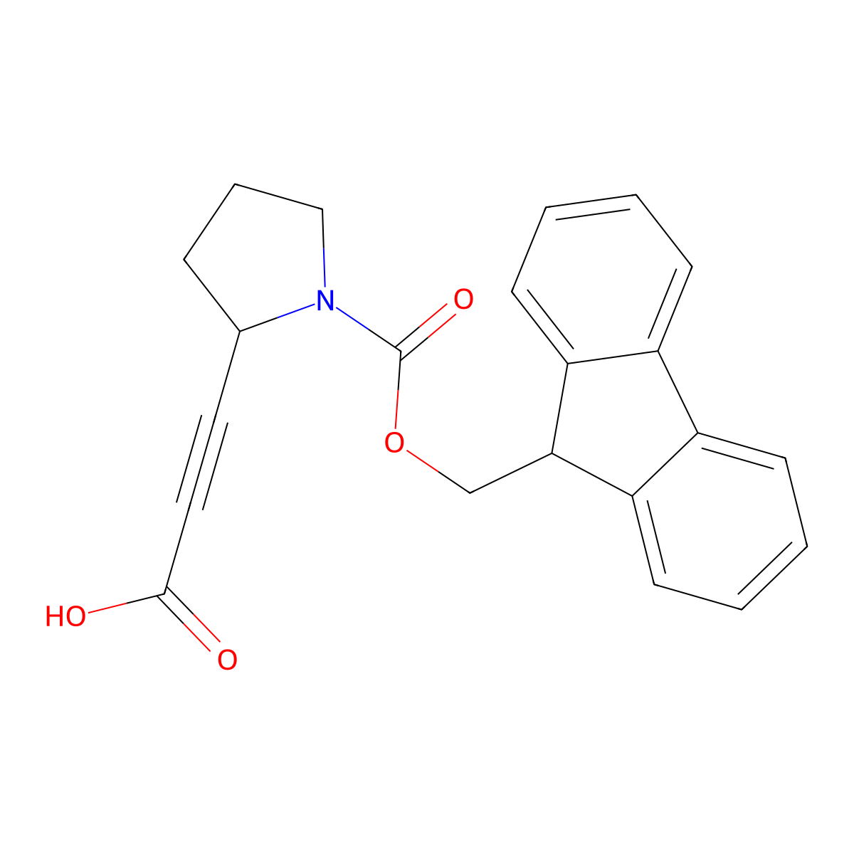 3-(1-{[(9H-fluoren-9-yl)methoxy]carbonyl}pyrrolidin-2-yl)prop-2-ynoic acid molecular structure, CAS 2138400-37-8