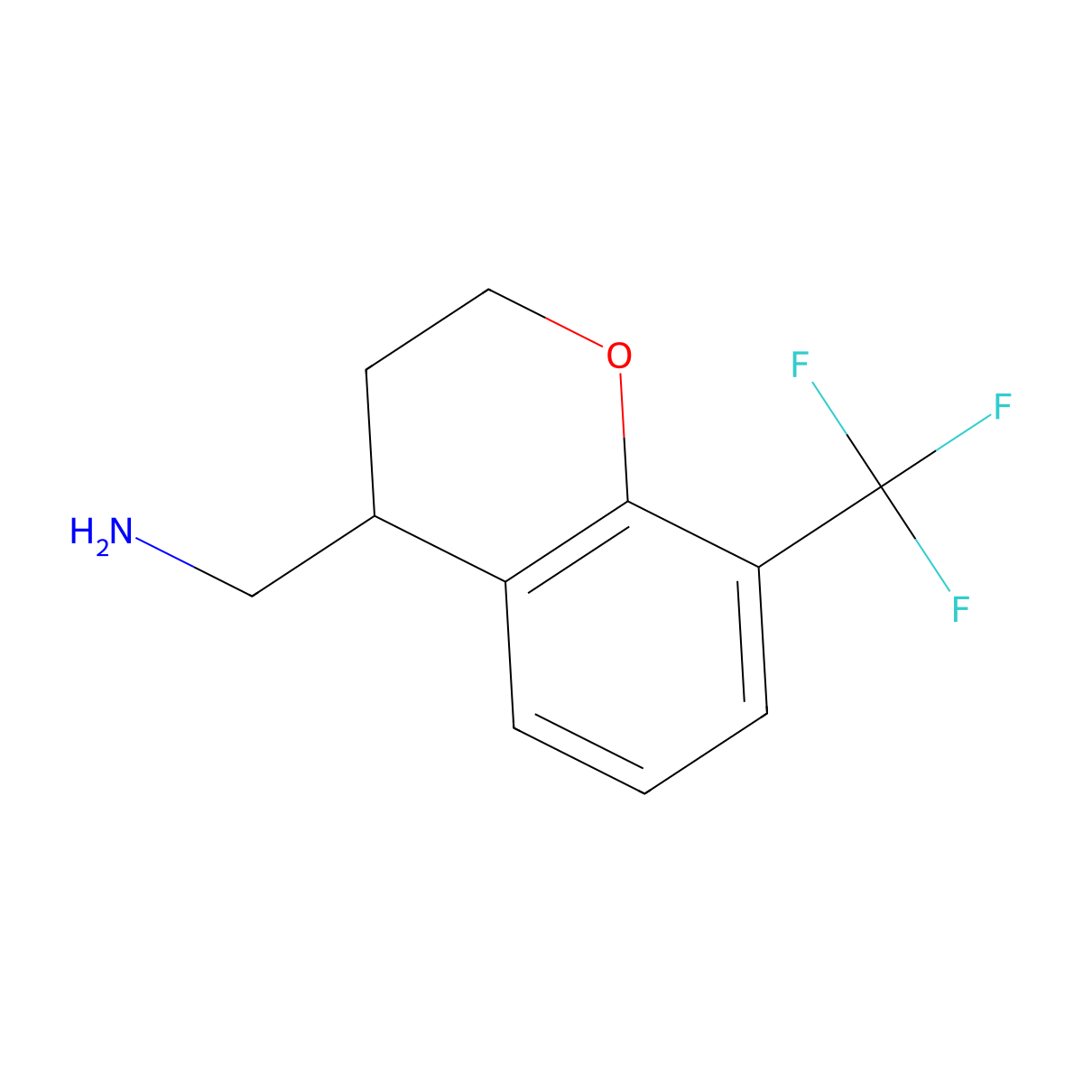 1-[8-(trifluoromethyl)-3,4-dihydro-2H-1-benzopyran-4-yl]methanamine molecular structure, CAS 2138401-37-1