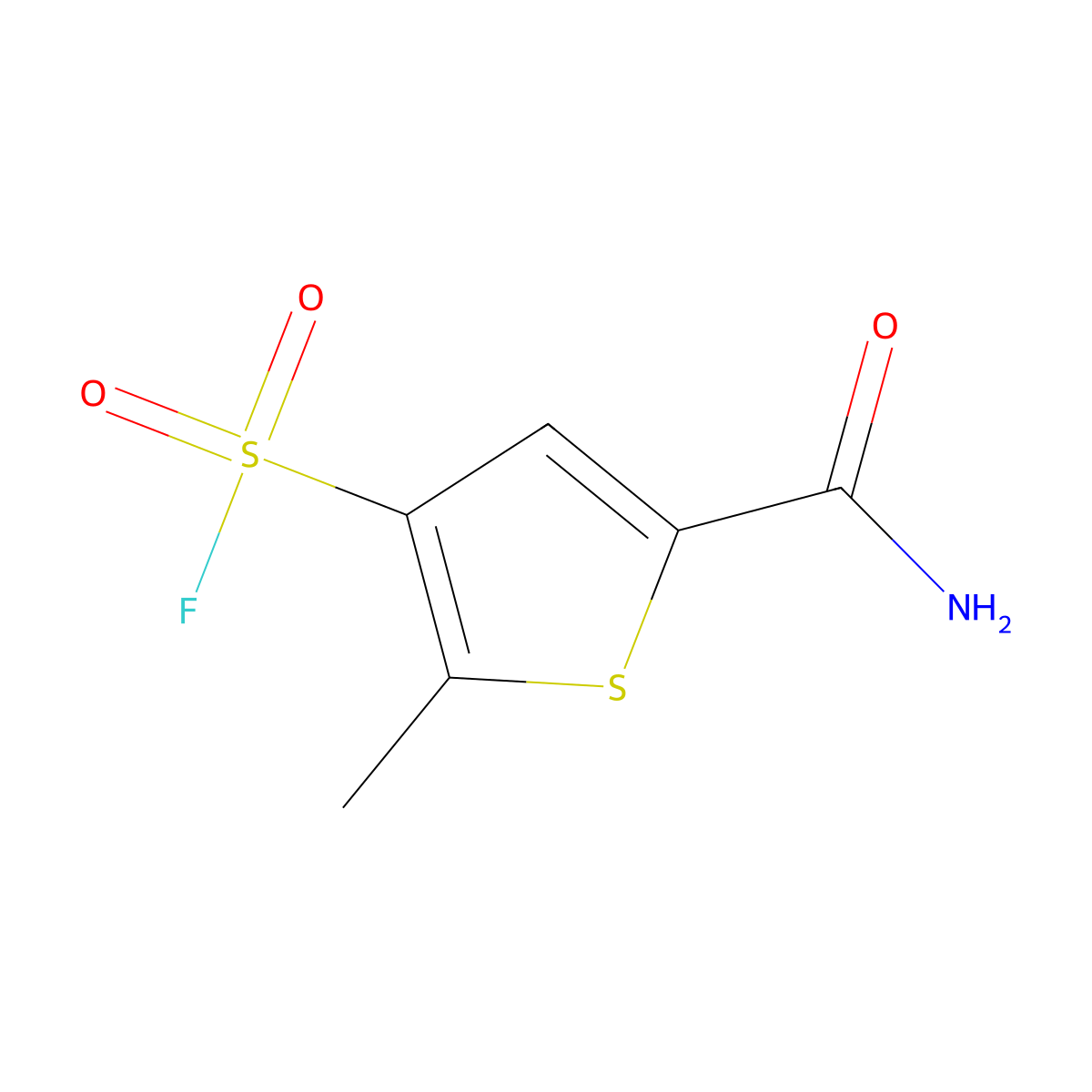 5-Carbamoyl-2-methylthiophene-3-sulfonyl fluoride molecular structure, CAS 2138401-70-2
