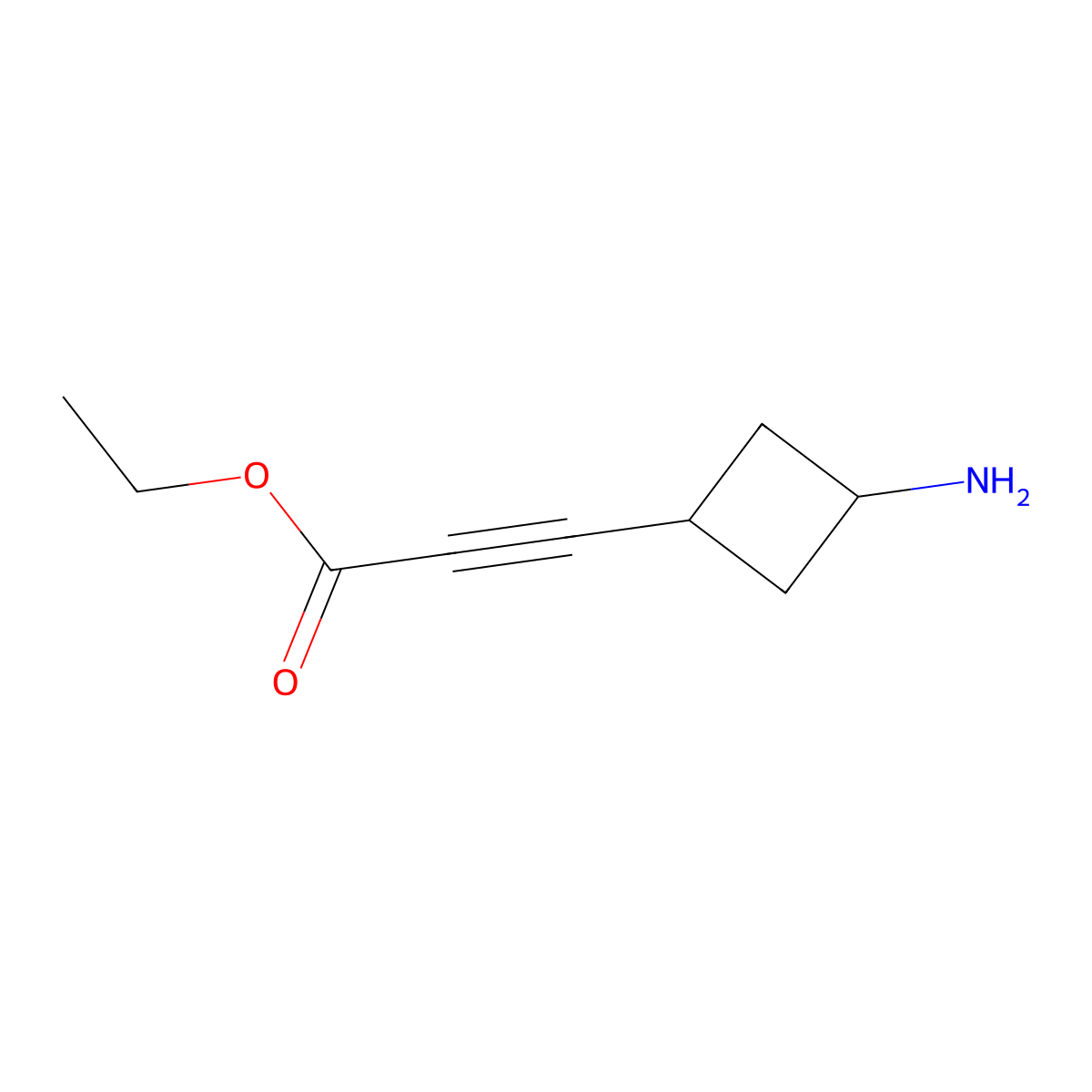 Ethyl 3-(3-aminocyclobutyl)prop-2-ynoate molecular structure, CAS 2138402-09-0