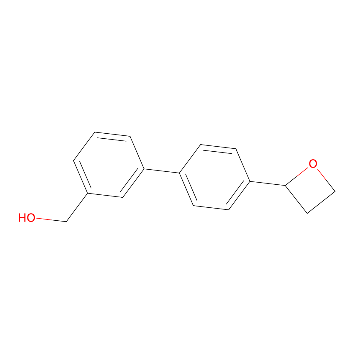 {3-[4-(Oxetan-2-yl)phenyl]phenyl}methanol molecular structure, CAS 2138402-12-5