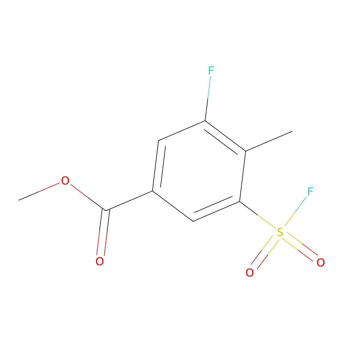 Methyl 3-fluoro-5-(fluorosulfonyl)-4-methylbenzoate molecular structure, CAS 2138402-22-7