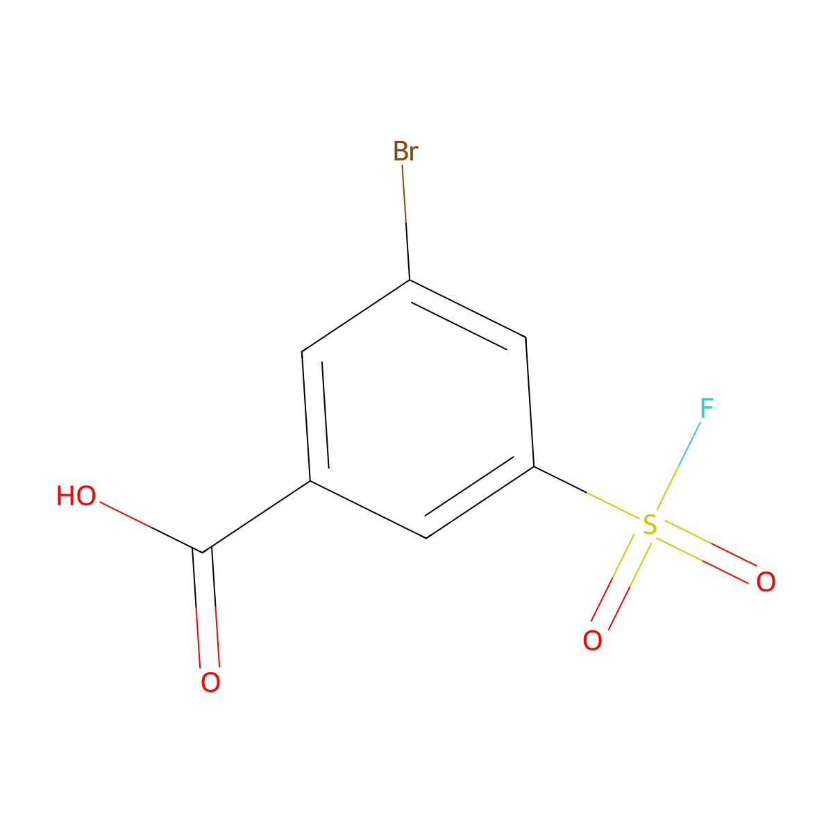 3-Bromo-5-(fluorosulfonyl)benzoic acid molecular structure, CAS 2138402-24-9