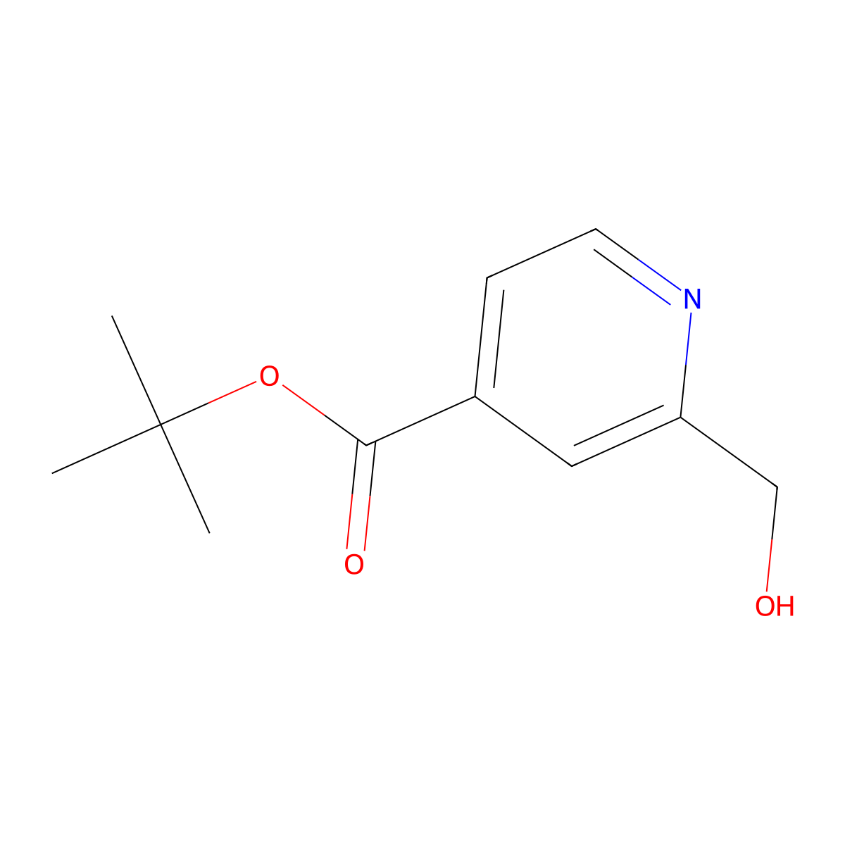 Tert-butyl 2-(hydroxymethyl)pyridine-4-carboxylate molecular structure, CAS 2138403-47-9