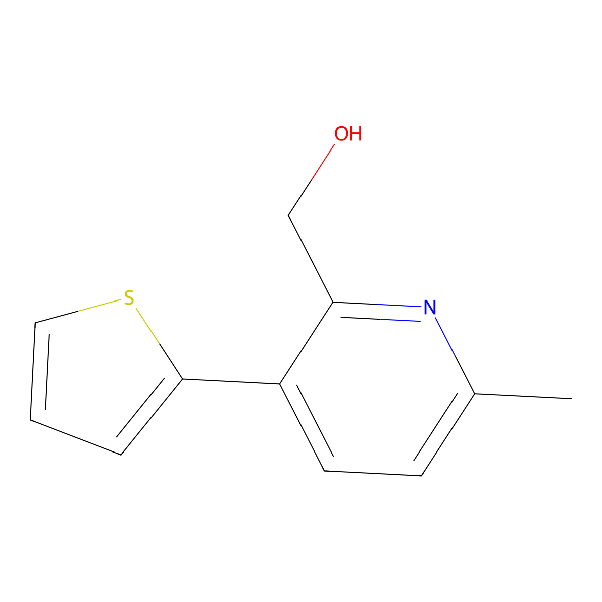[6-Methyl-3-(thiophen-2-yl)pyridin-2-yl]methanol molecular structure, CAS 2138404-42-7