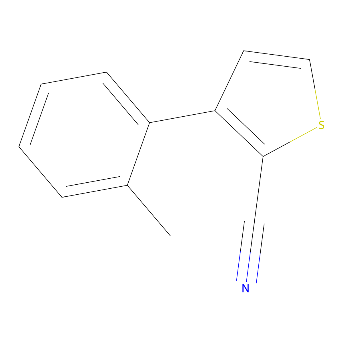 3-(2-Methylphenyl)thiophene-2-carbonitrile molecular structure, CAS 2138404-74-5