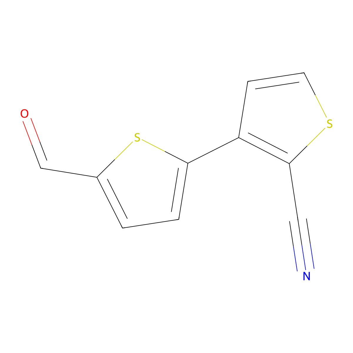 3-(5-Formylthiophen-2-yl)thiophene-2-carbonitrile molecular structure, CAS 2138404-77-8