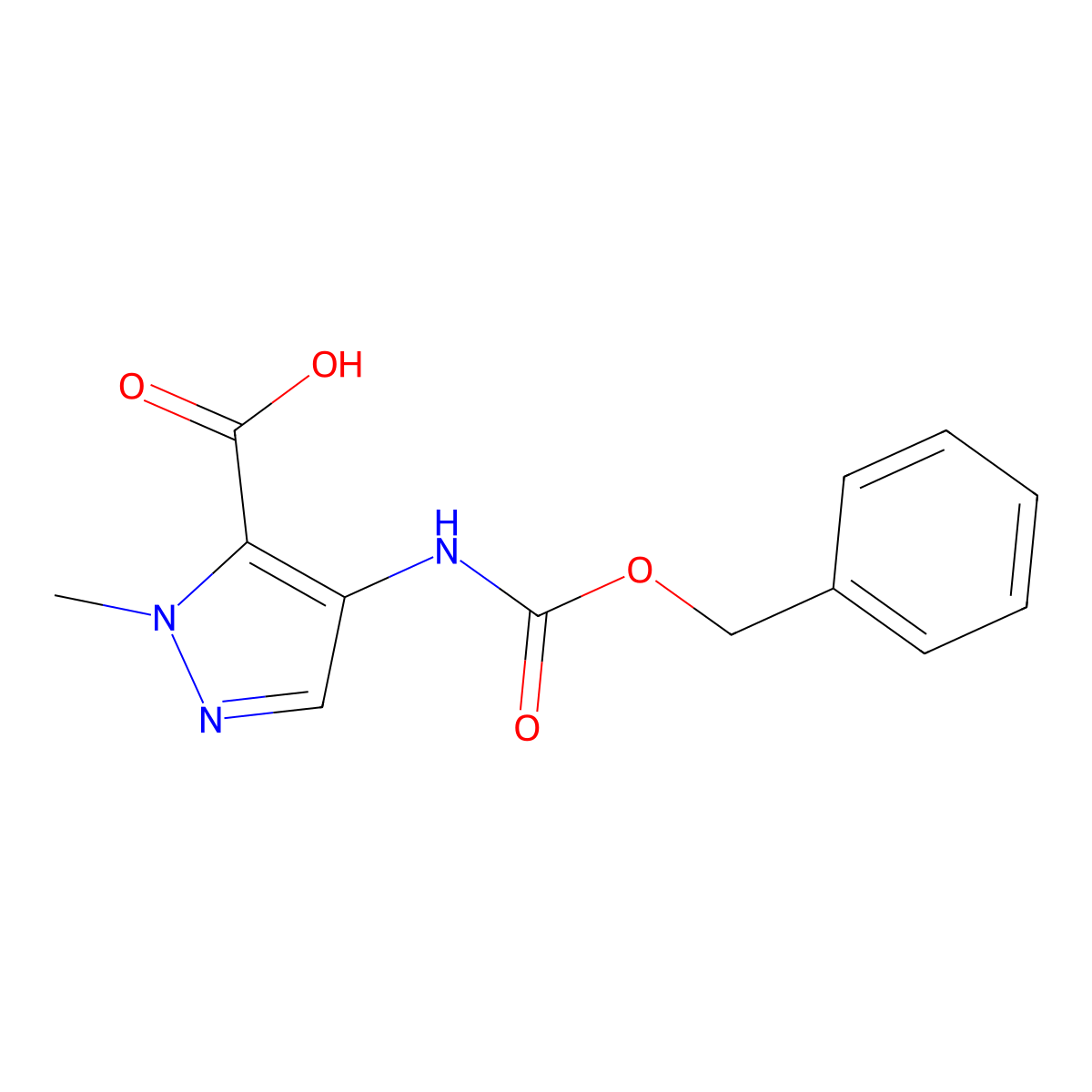 4-{[(benzyloxy)carbonyl]amino}-1-methyl-1H-pyrazole-5-carboxylic acid molecular structure, CAS 2138405-34-0